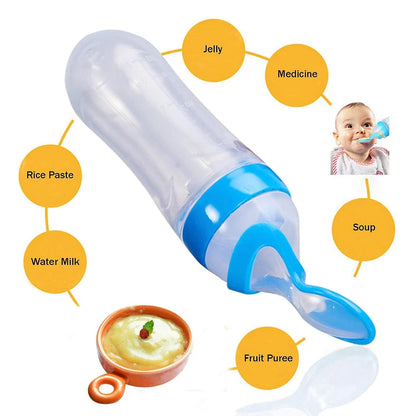 Multicolor Baby Kid Silicone Squeeze Feeding Bottle, 100 mL, Age Group: 1-2 Years