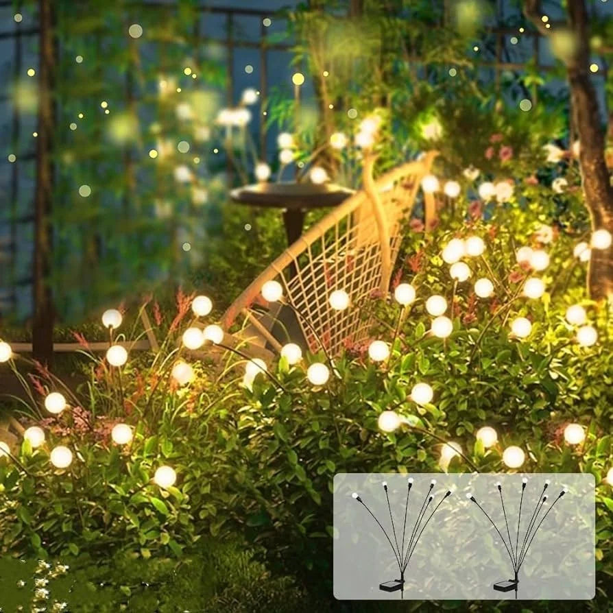 Solar Firefly Lights Outdoor Waterproof, Solar Powered Outdoor Lights - Swaying Solar Garden Lights